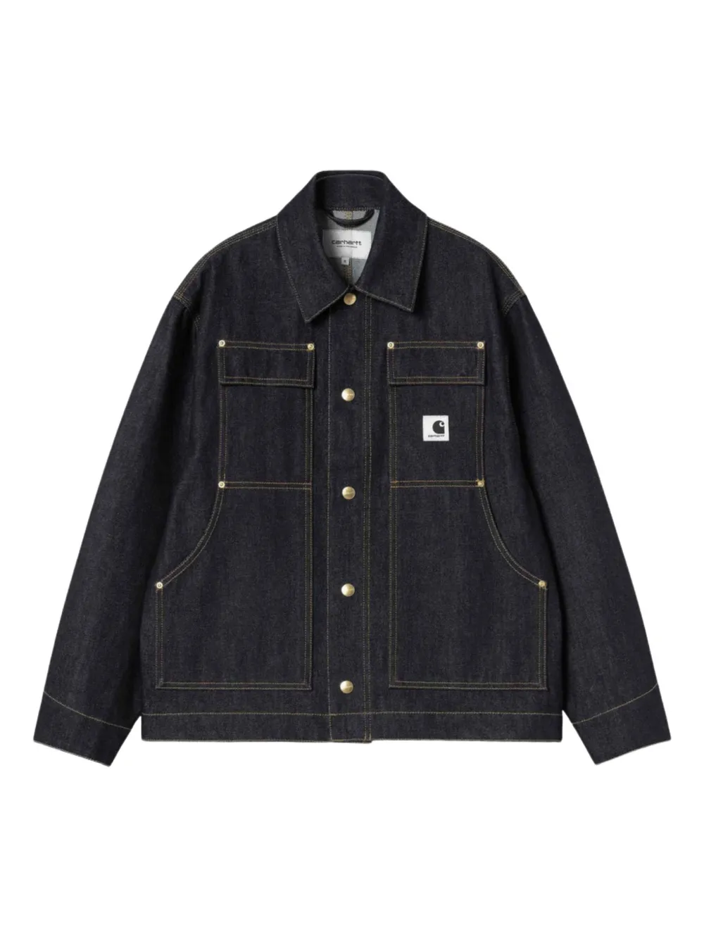 Carhartt Logo-patch Denim Jacket In Blue