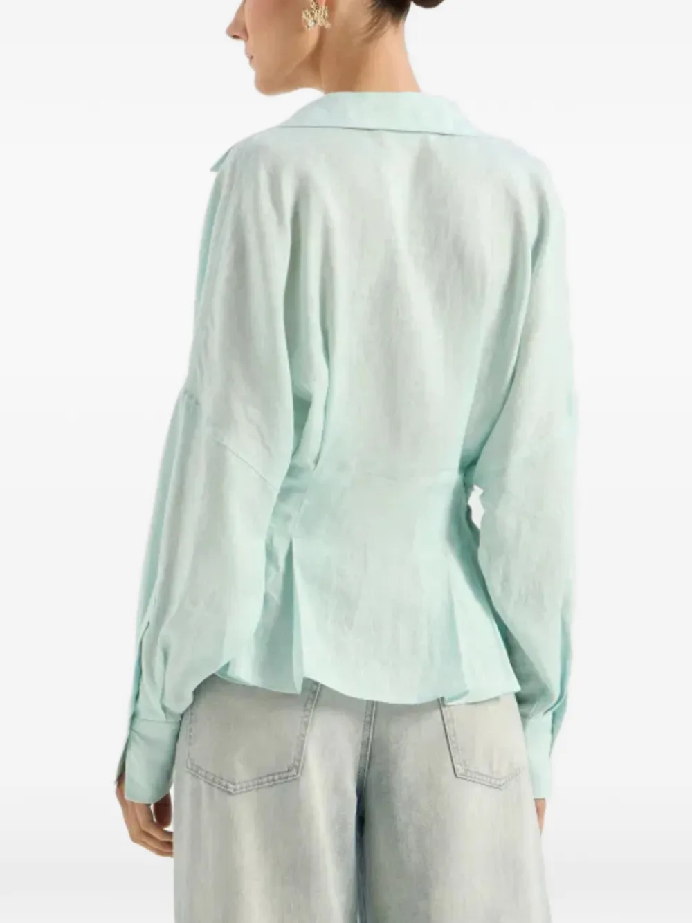 V-Neck Pleated Blouse