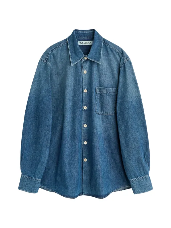 【26SS】OUR LEGACY ABOVE SHIRT 46 OUR LEGACY Camisa Above Com Bolso | Azul | FARFETCH BR