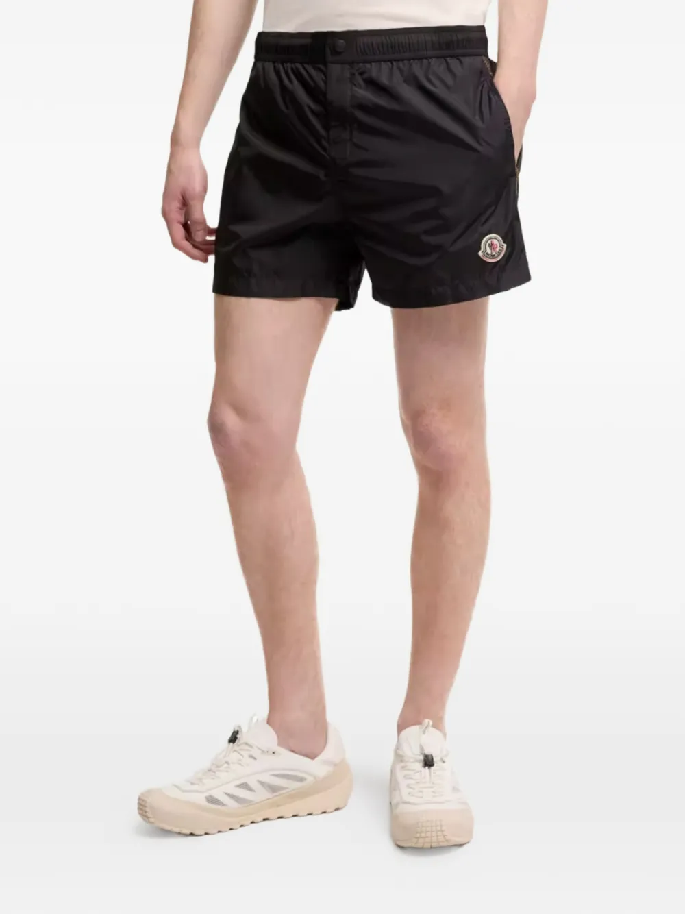 Moncler Logo-patch Swim Shorts - Black 