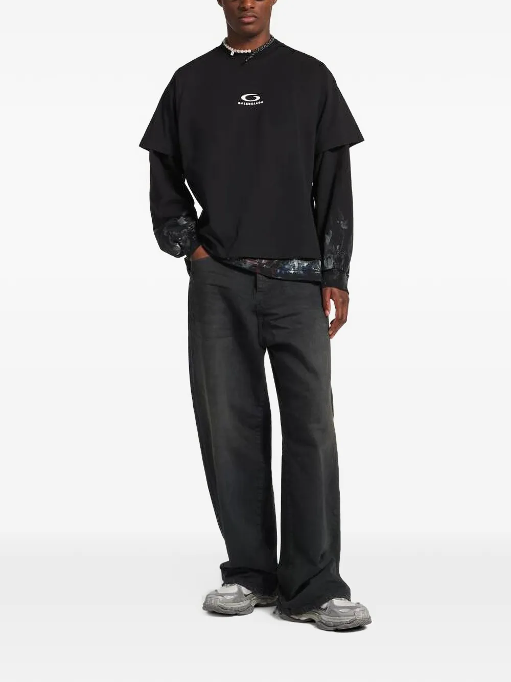 Balenciaga Jeans met wijde pijpen Zwart