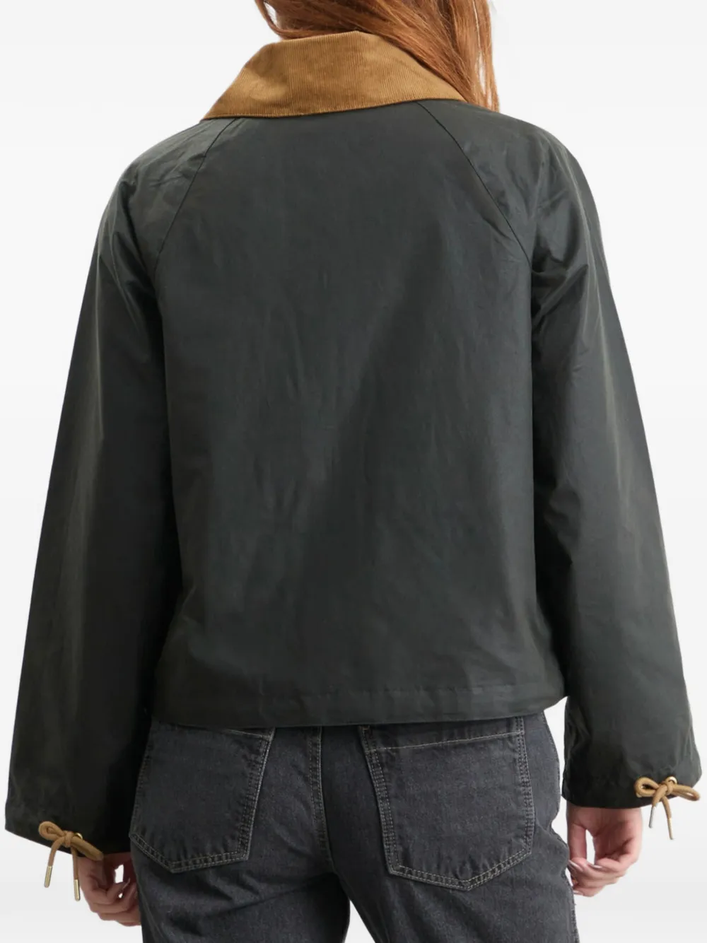 Barbour Marron Waxed jack met rits Zwart