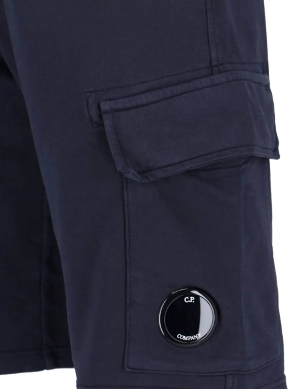 C.P. Company Fleece Lens cargo trainingsshorts Blauw