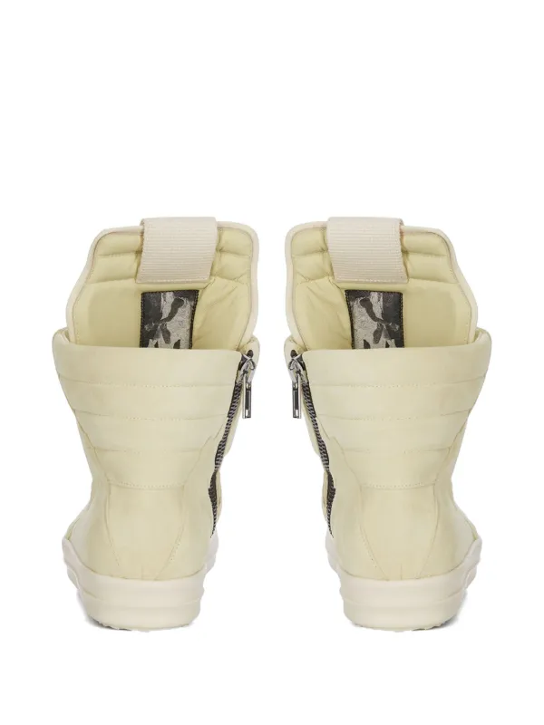 Rick Owens Geobasket Zip Leather Sneakers | Neutrals | FARFETCH