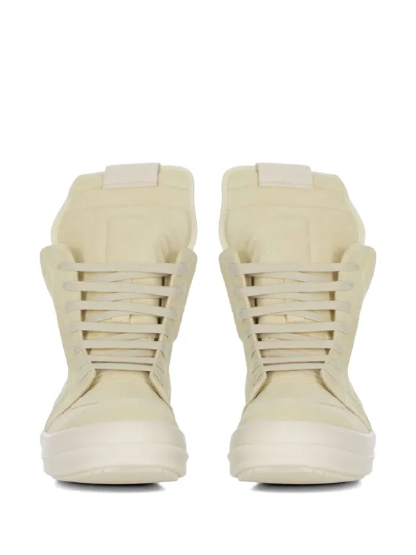 Rick Owens Geobasket Zip Leather Sneakers | Neutrals | FARFETCH