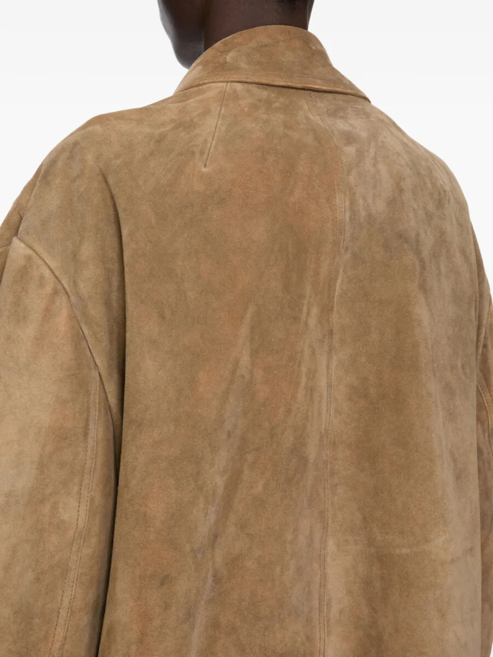 Rick Owens Heizer Mac leren jas met rits Bruin