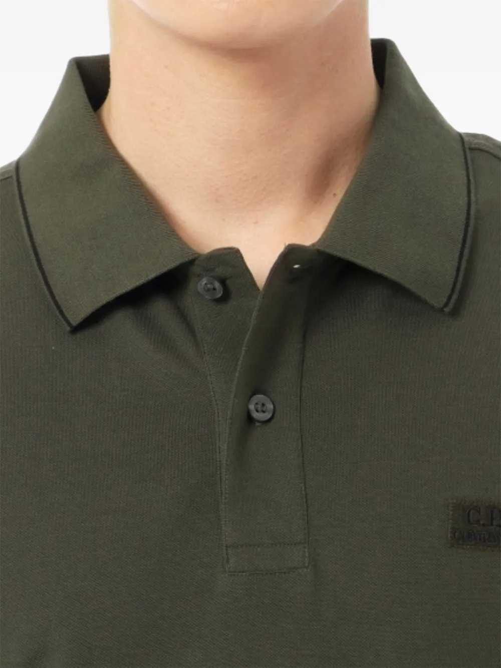 C.P. Company Stretch piqué poloshirt met korte mouwen Groen