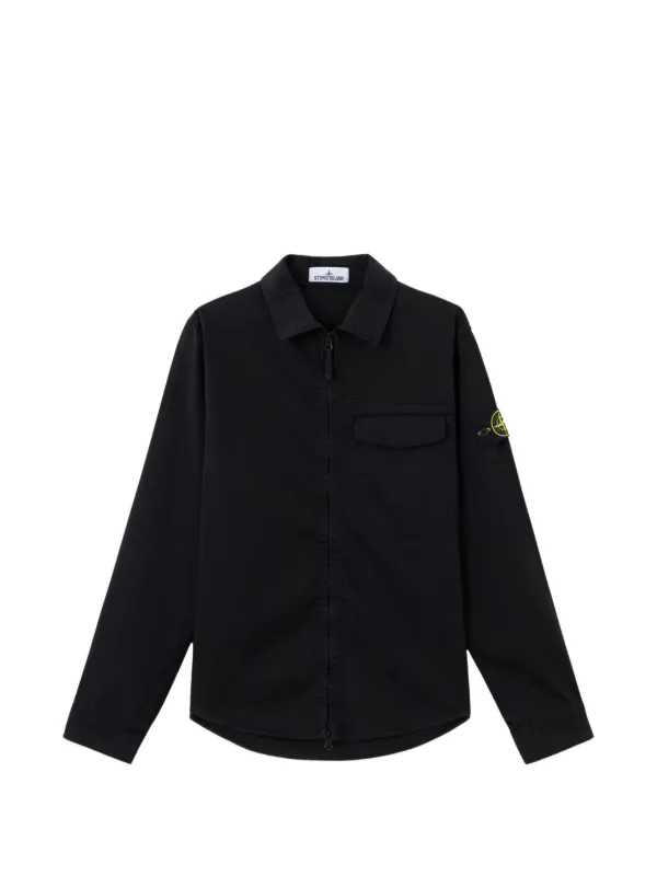 Stone Island ジップアップ シャツ | ブラック | FARFETCH JP
