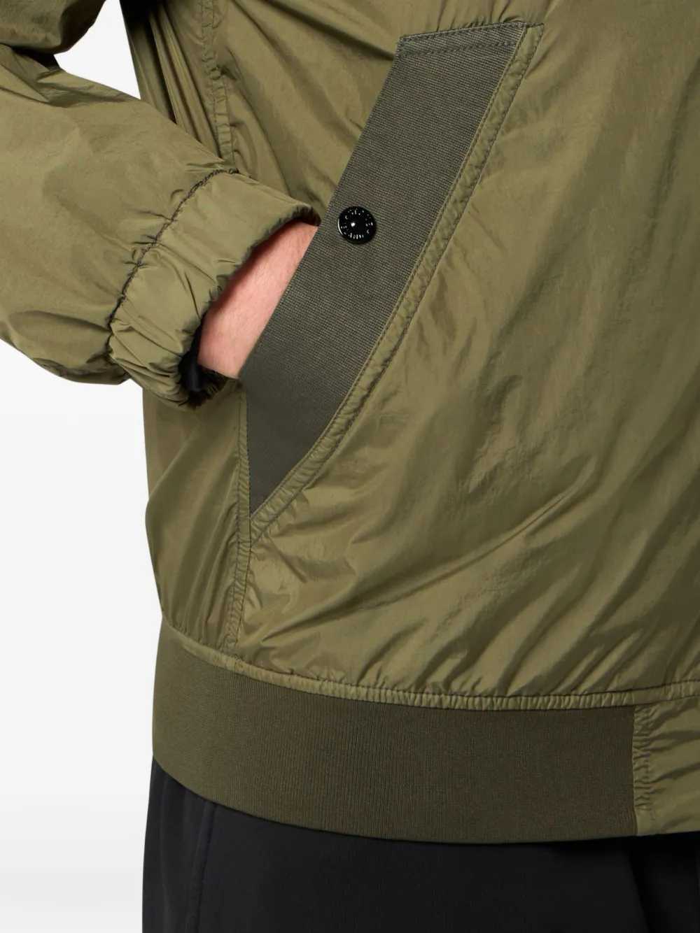 Stone Island Crinkle Reps bomberjack met rits Groen