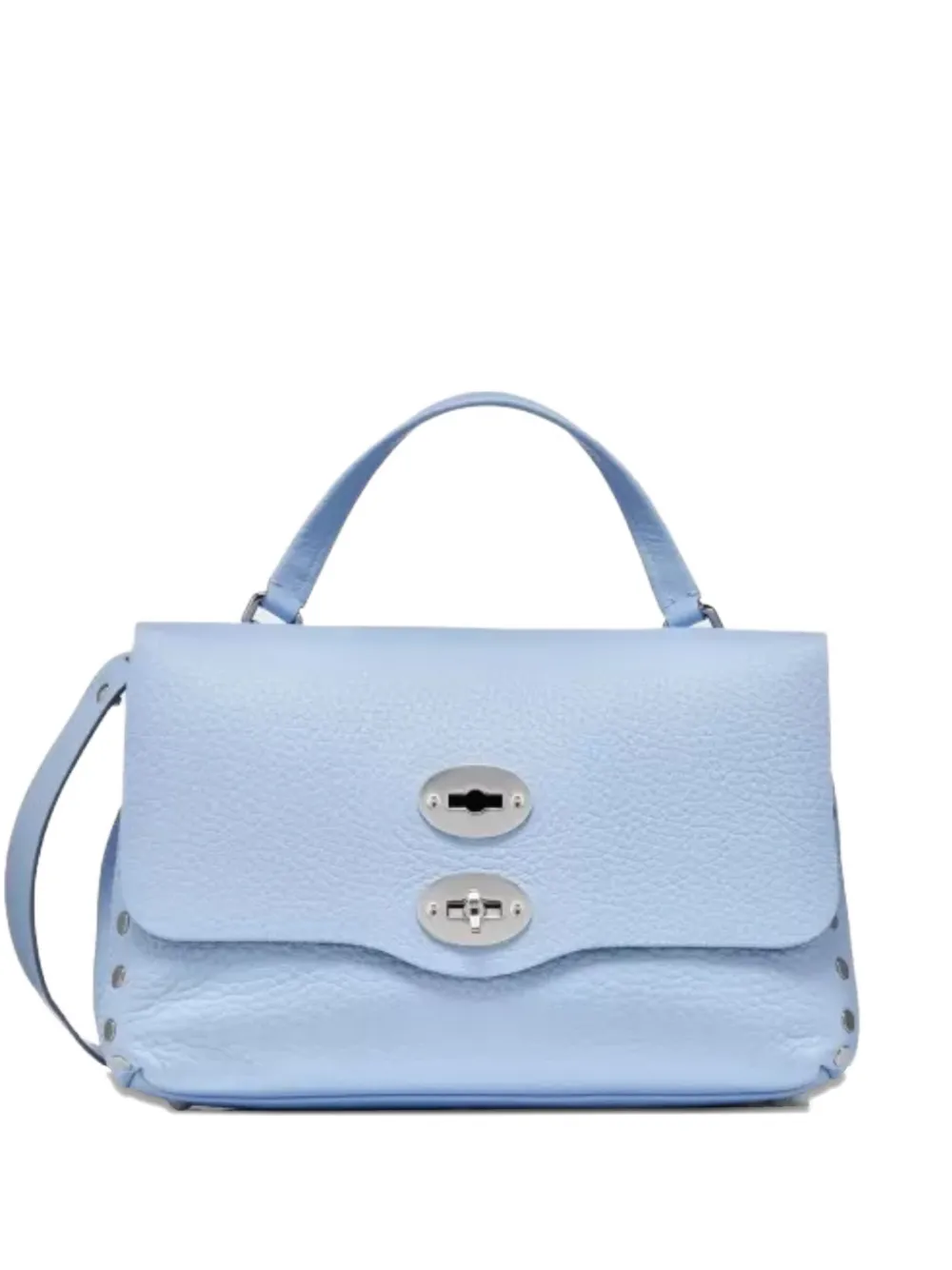 Zanellato Postina leather studded crossbody bag - Blu