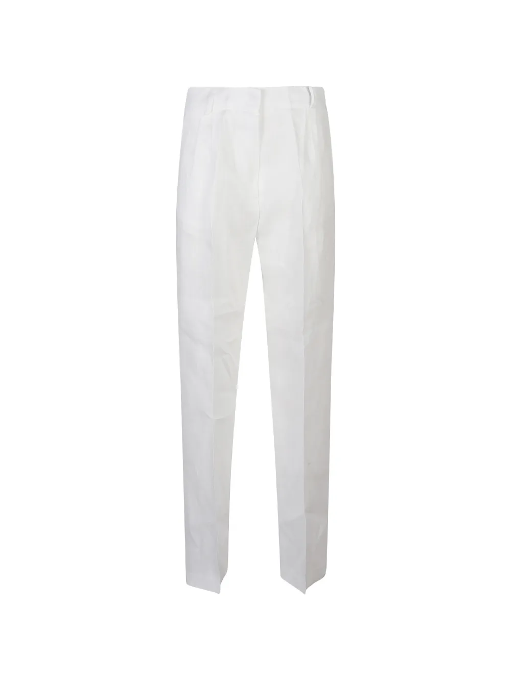 Actualee Pleated Linen Trousers In White