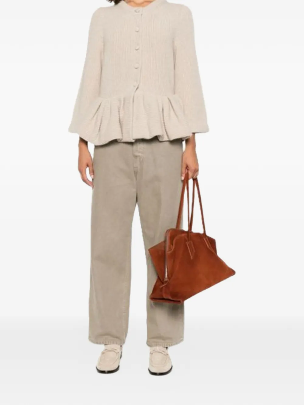 Haikure Jeans met logopatch Beige