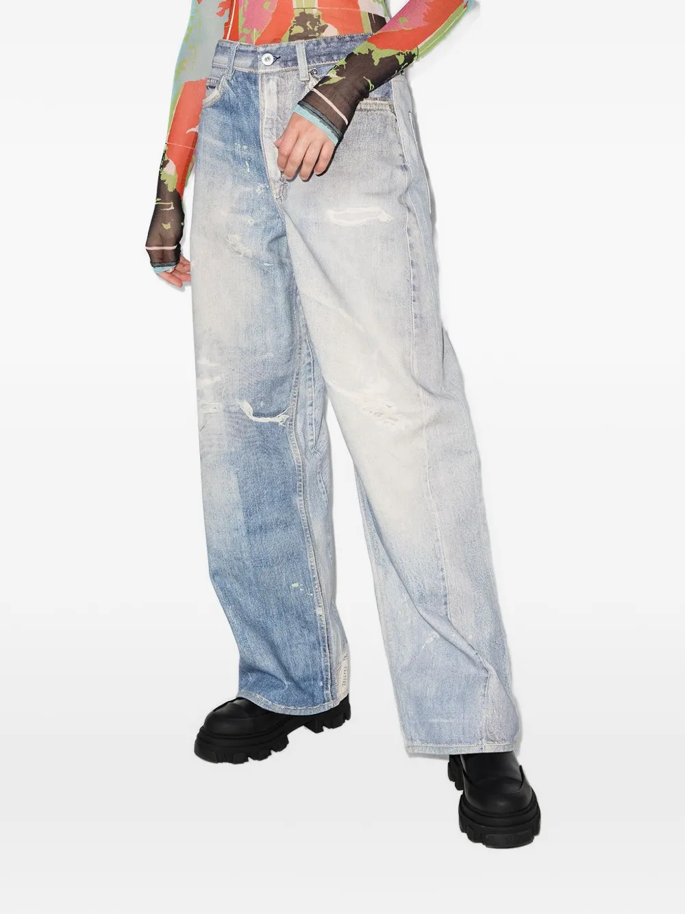 OUR LEGACY full cut distressed jeans - Blauw