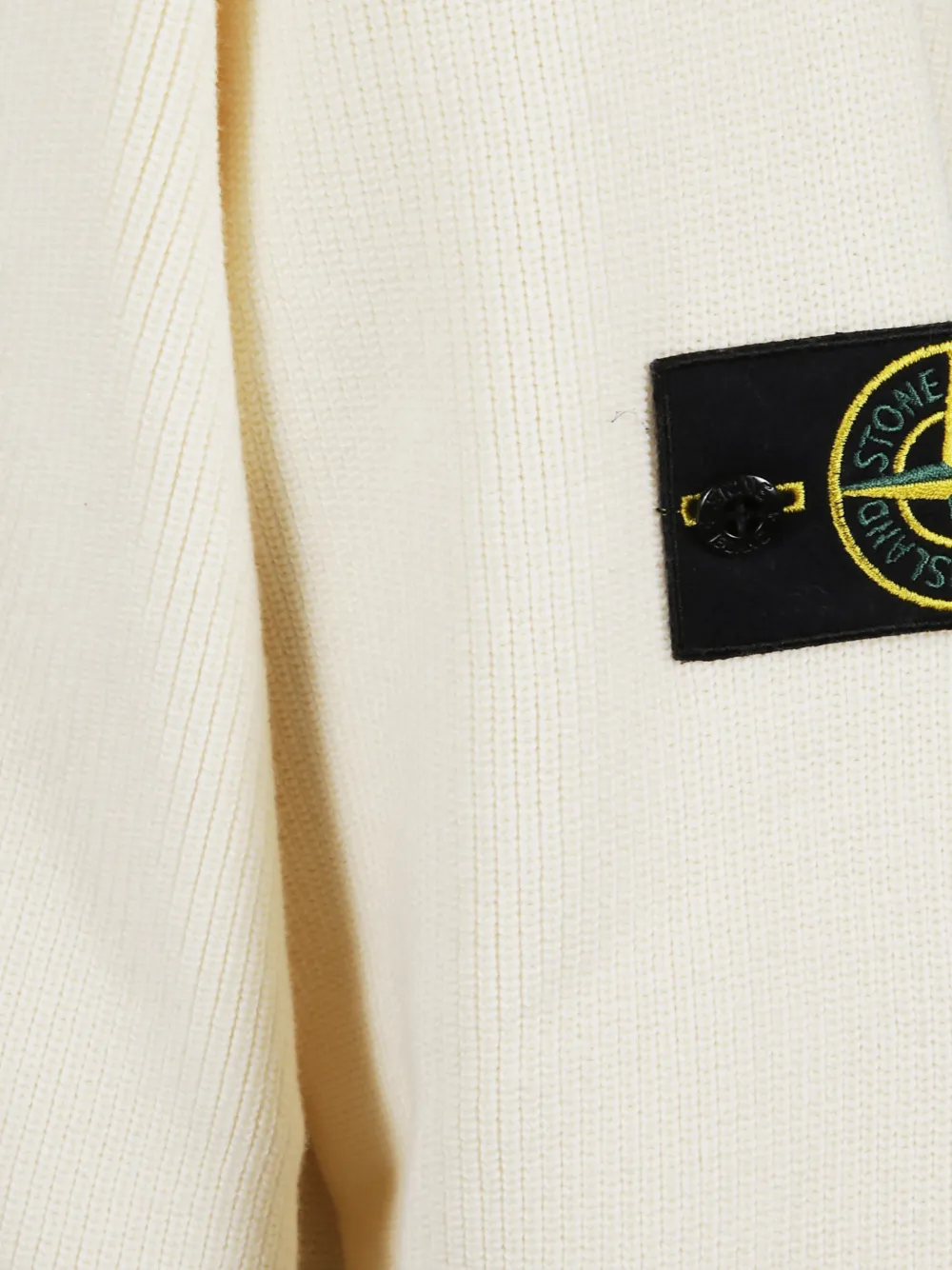 Stone Island 5100009 geribbeld katoenen vest met V-hals Wit