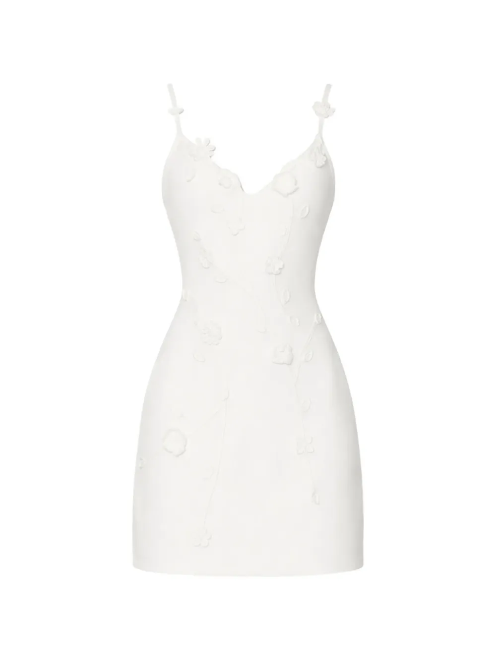 Cult Gaia floral-appliqué mini dress - Bianco