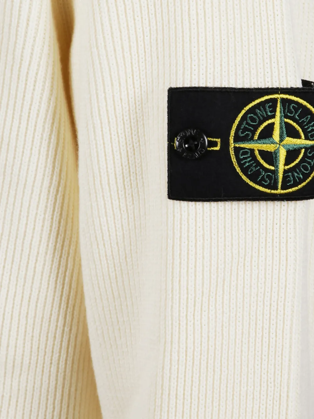Stone Island Geribbelde trui met rits Wit