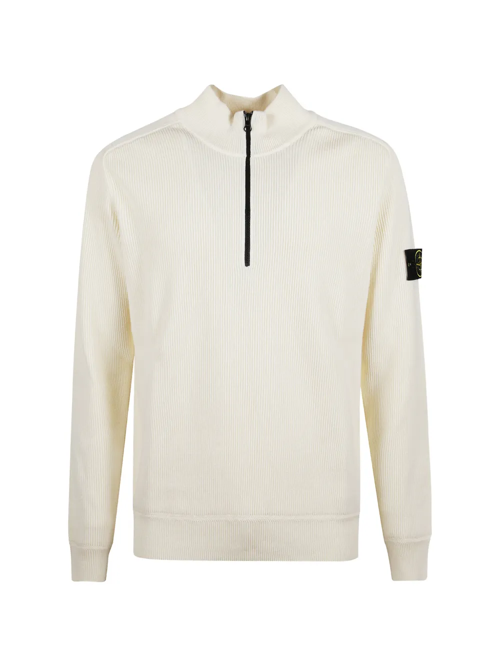 Stone Island zip ribbed sweater - Weiß