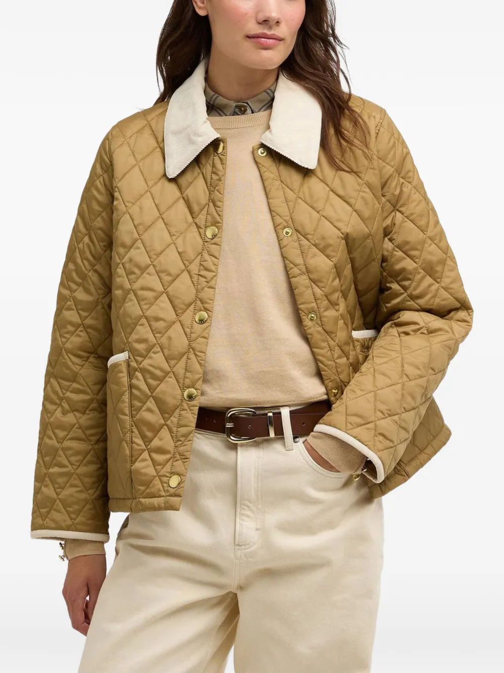  Barbour Liddesdale Quilted Collar Jacket - Brown 