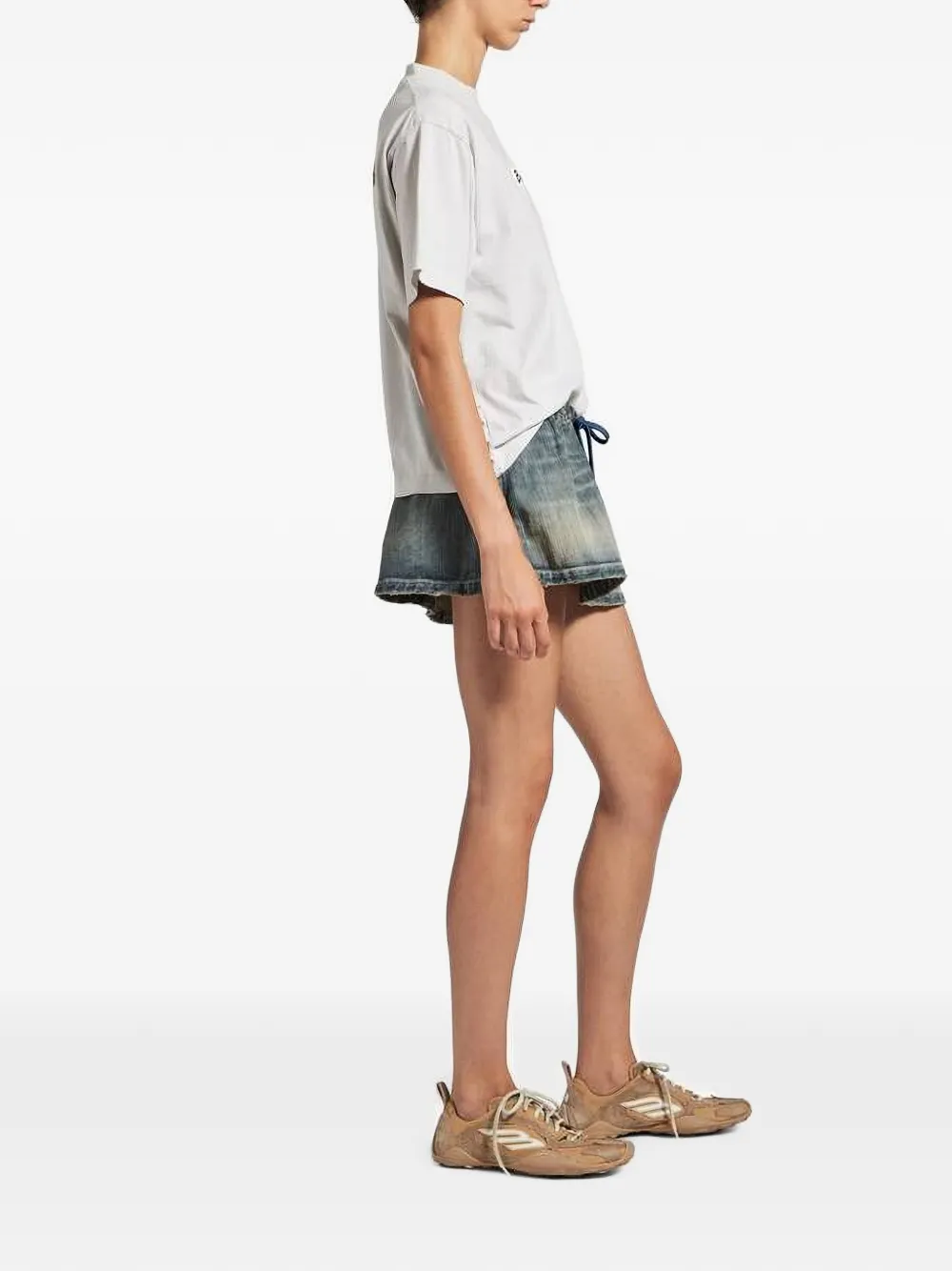 Balenciaga T-shirt met logo en korte mouwen Beige
