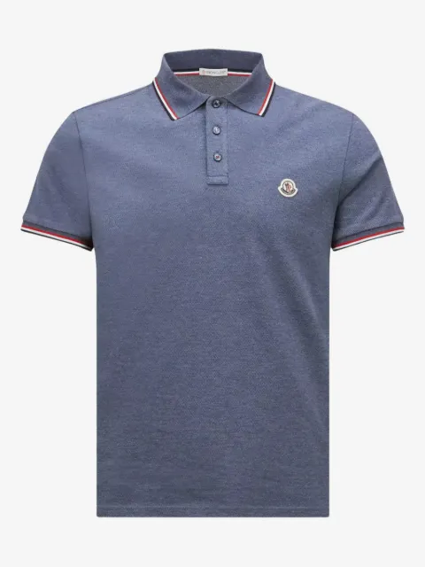 Moncler logo striped-trims polo shirt
