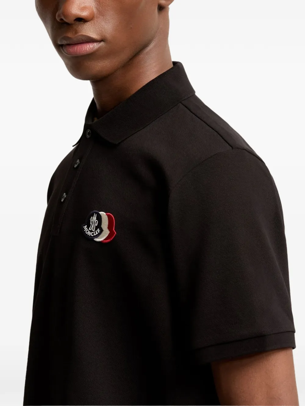 Moncler Poloshirt met logo Zwart
