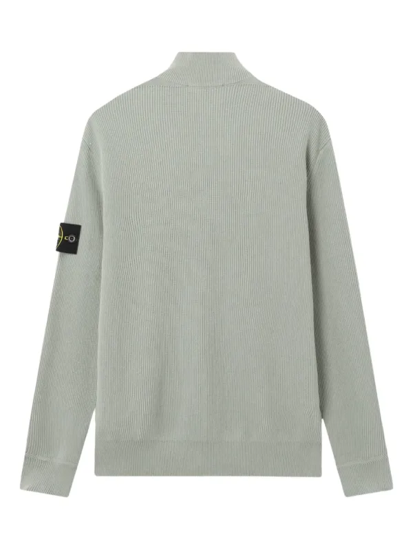 Stone Island ジップアップ リブカーディガン | グリーン | FARFETCH JP