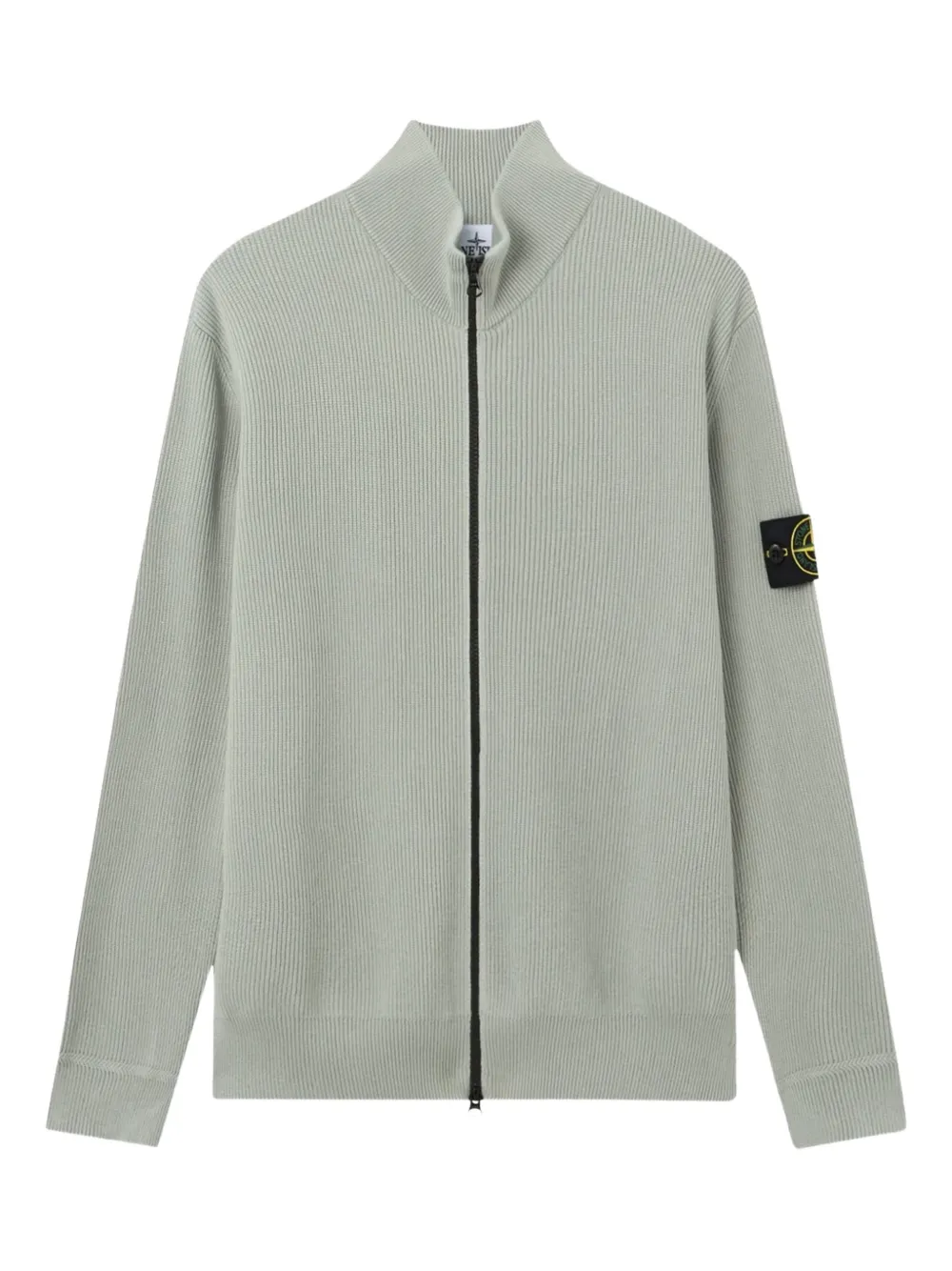 Stone Island zip-up ribbed cardigan - Verde