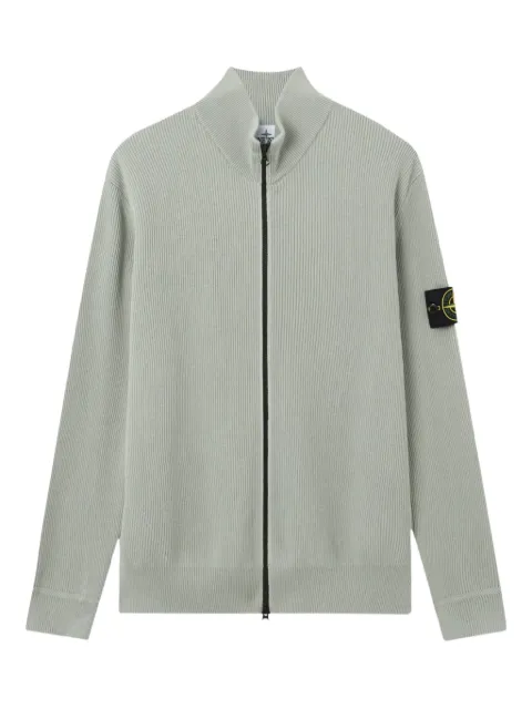 Stone Island zip-up ribbed cardigan