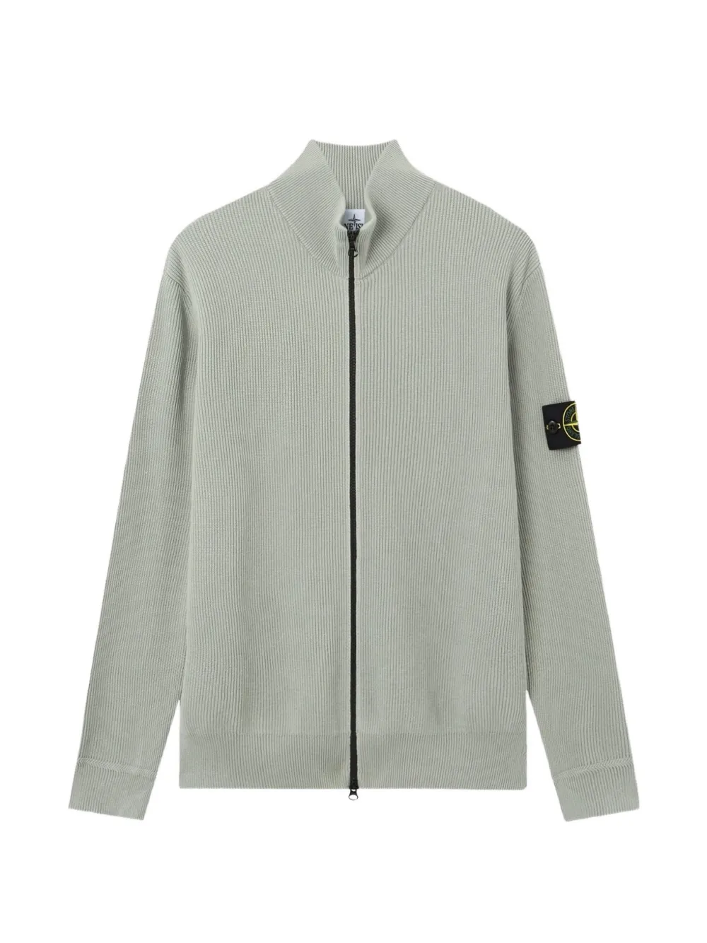 Stone Island zip-up ribbed cardigan - Verde