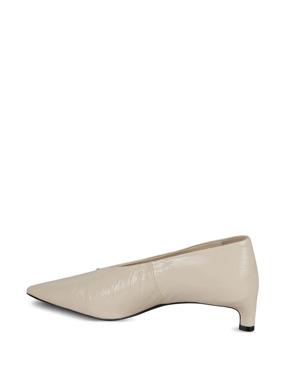 Jil Sander crinkled pointed-toe pumps Beige