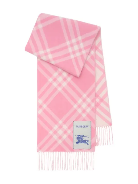 Burberry checked fringed scarf