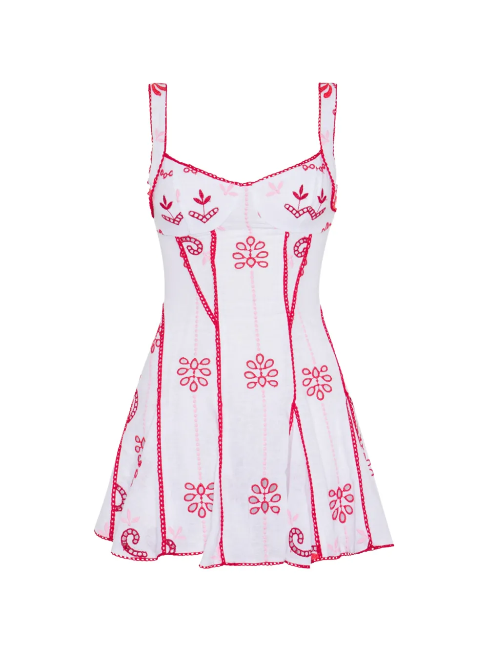 Charo Ruiz Ibiza Arissa embroidered-lace panelled mini dress Wit