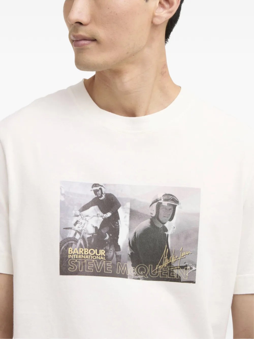 Barbour International Steve McQueen T-shirt met print Wit