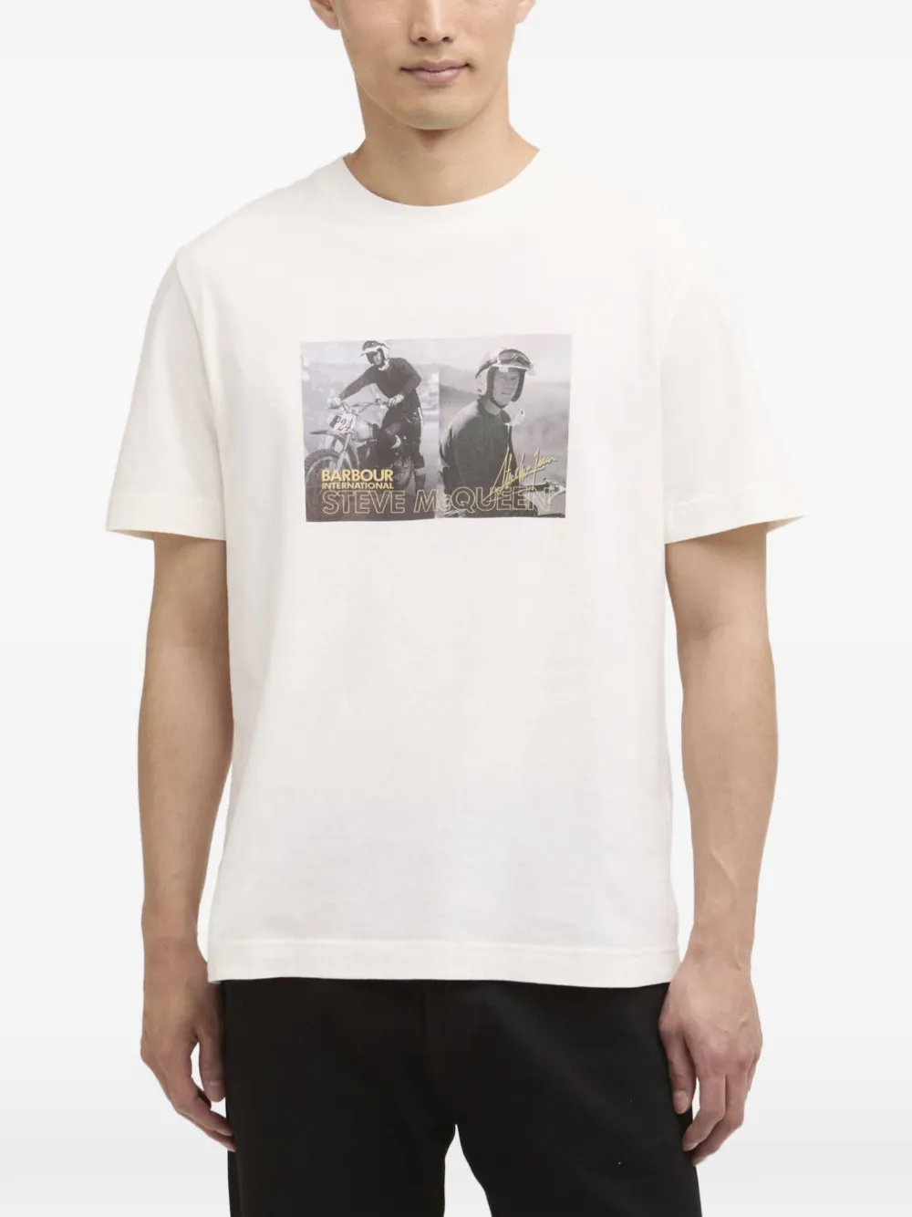 Barbour International Steve McQueen T-shirt met print Wit