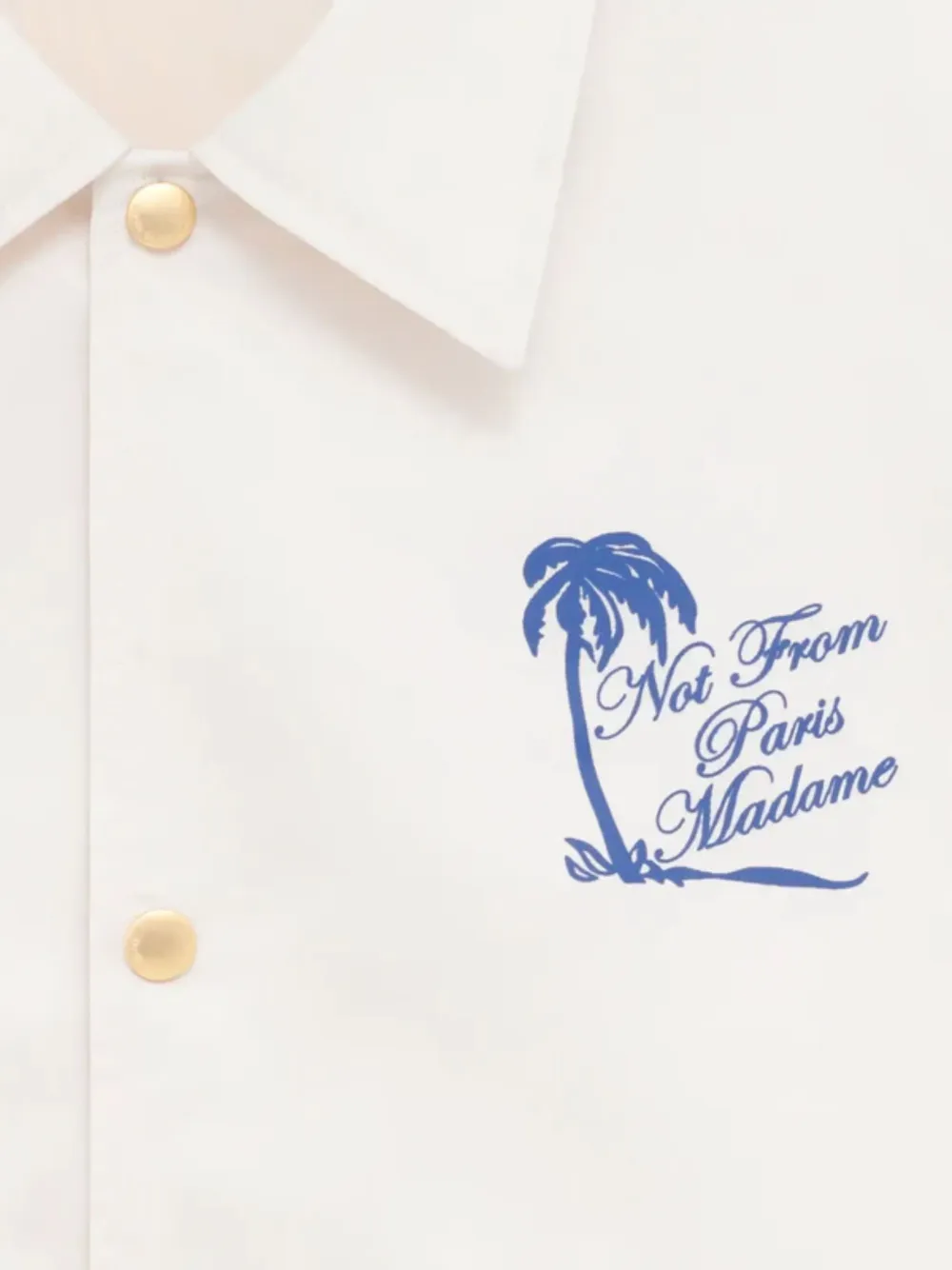 Drôle De Monsieur Shirtjack met knopen en grafische print Wit