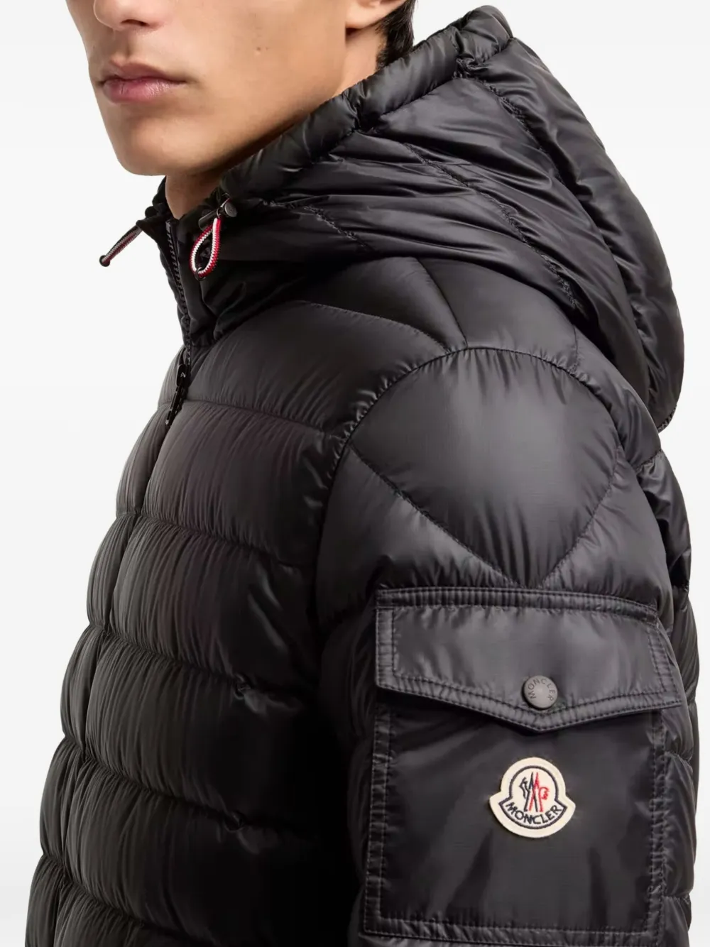Moncler Gewatteerde jas met rits Zwart