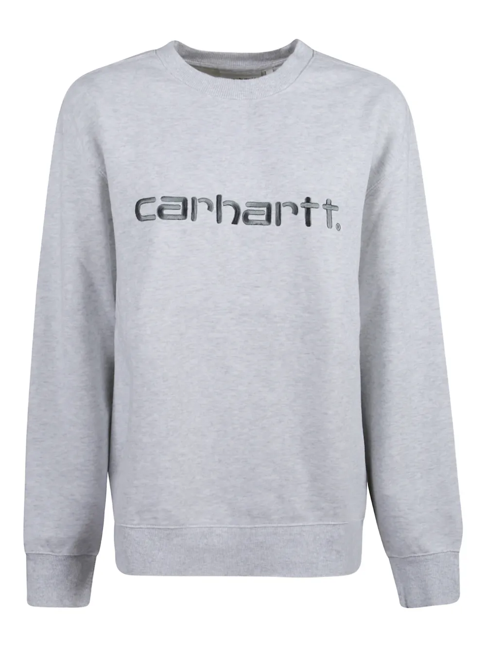 Carhartt Printed-logo Crewneck Sweater In Gray