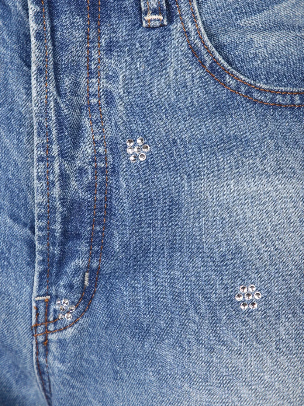  Iois Vaqueros Con Motivo Floral - Azul 