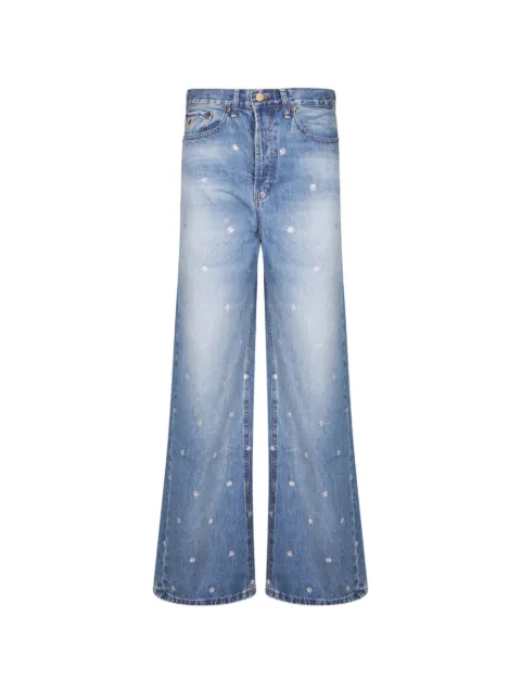 Iois crystal-embellished floral-motif jeans