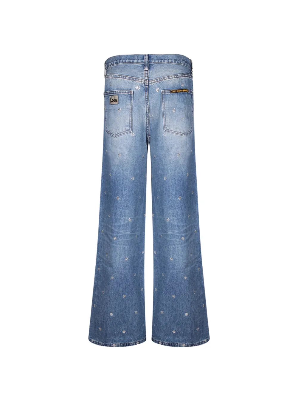  Iois Vaqueros Con Motivo Floral - Azul 