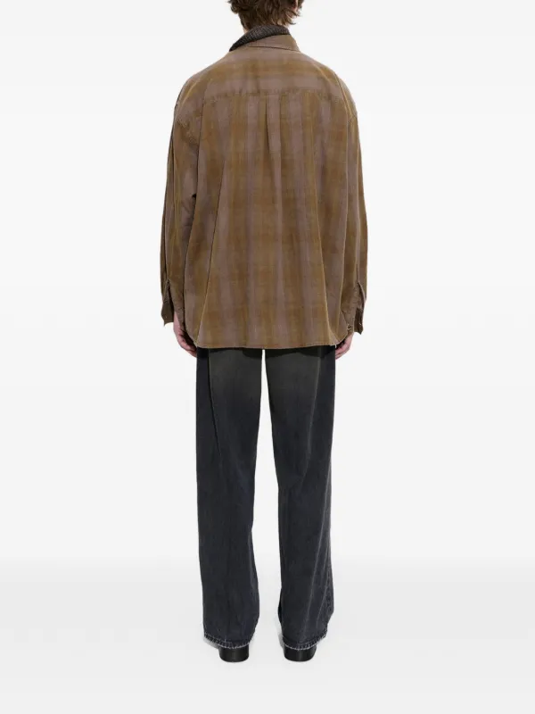OUR LEGACY Borrowed checked-pattern Shirt | Brown | FARFETCH RO