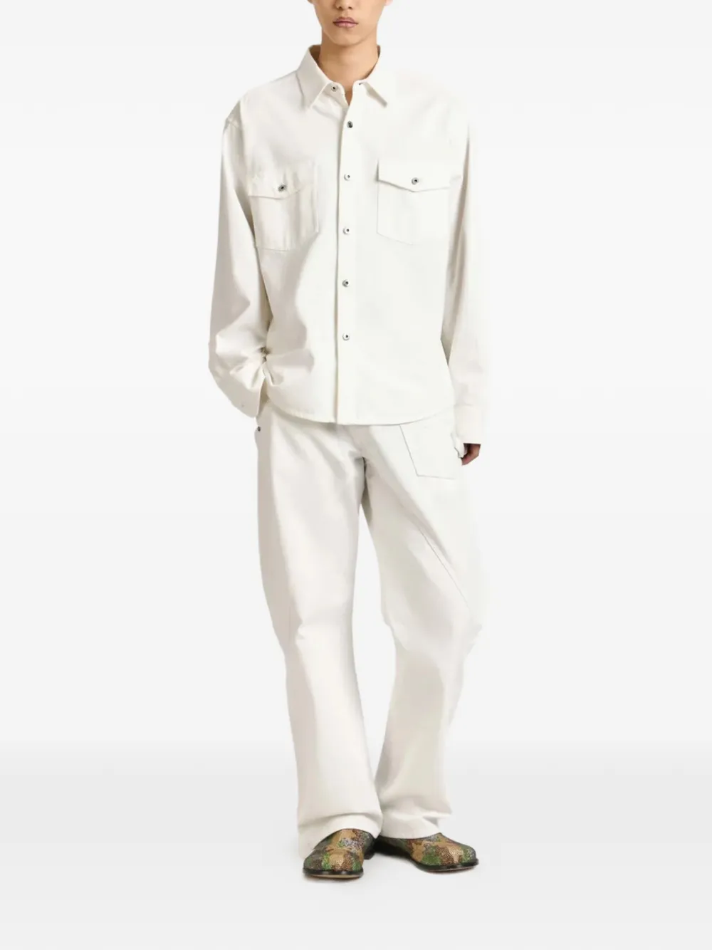  Jw Anderson Chest-pocket Shirt - Neutrals 