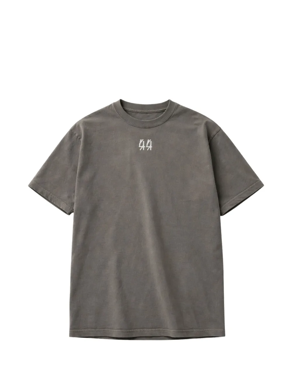 44 Label Group Logo-embroidered Cotton T-shirt In Gray