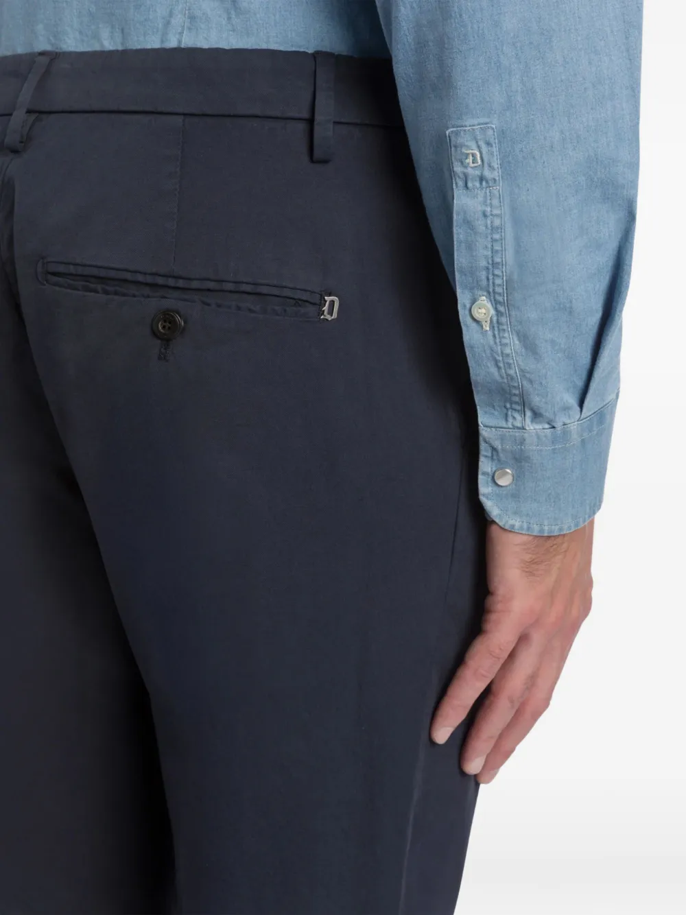 DONDUP Broek met omgeslagen manchetten Blauw