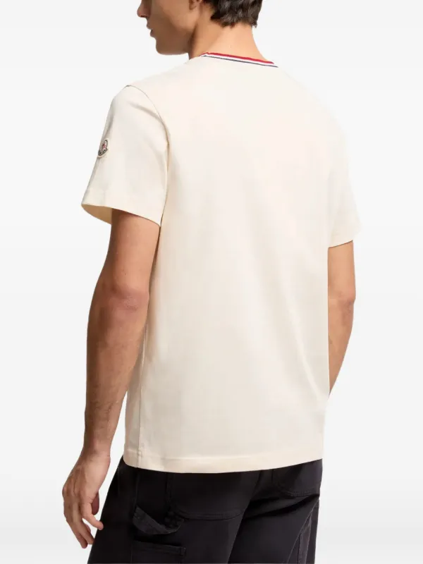 Moncler Camiseta Com Listra Na Gola | Branco | FARFETCH BR
