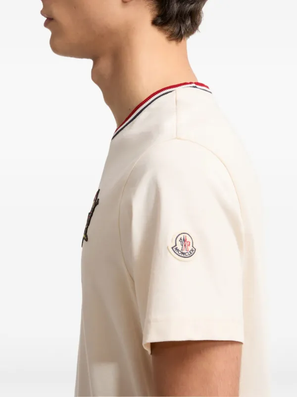 Moncler Camiseta Com Listra Na Gola | Branco | FARFETCH BR