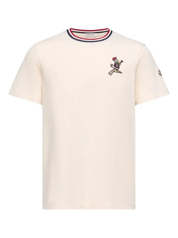 Moncler Camiseta Com Listra Na Gola | Branco | FARFETCH BR