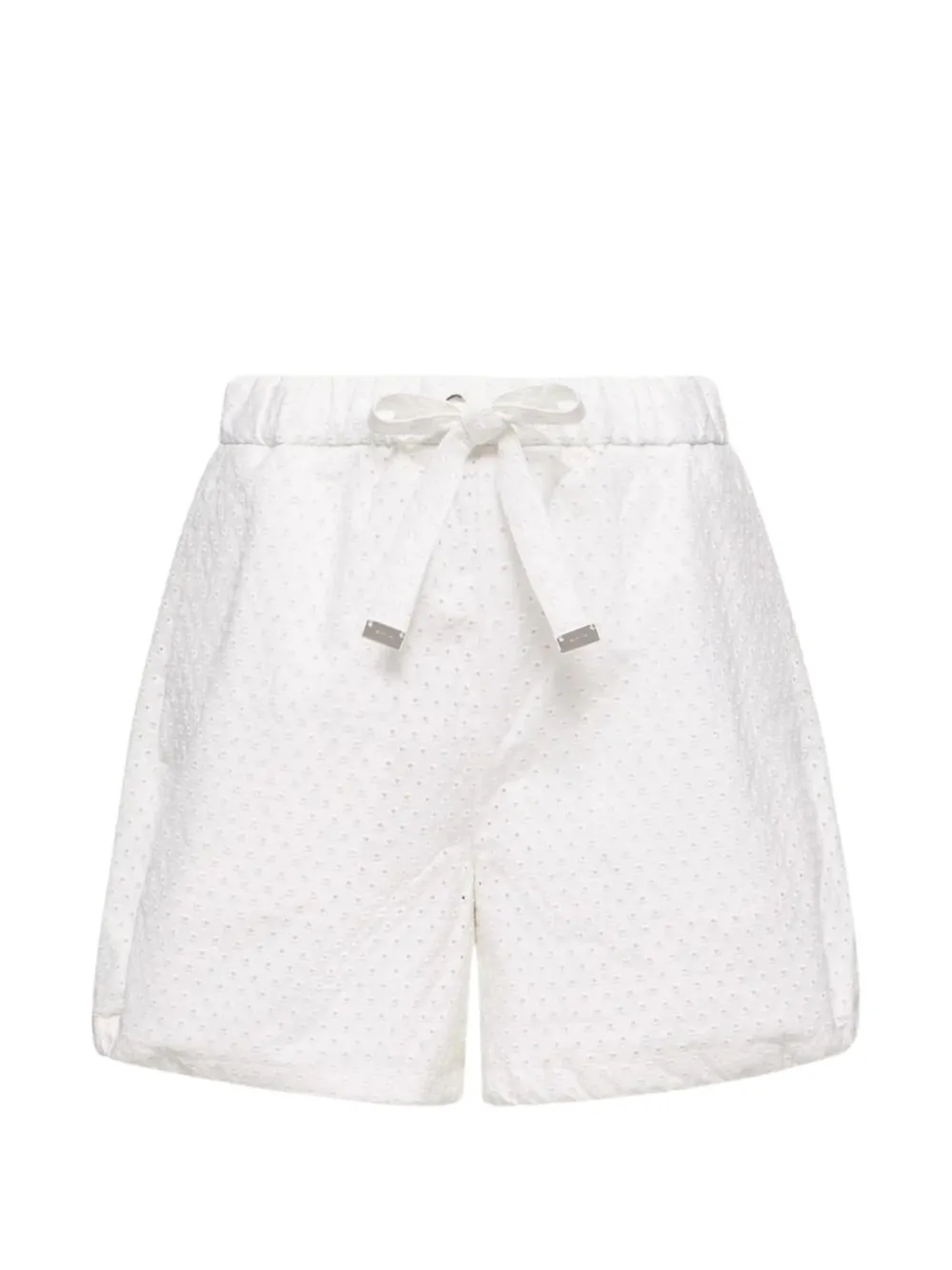 Moncler San Gallo eyelet drawstring shorts - Bianco