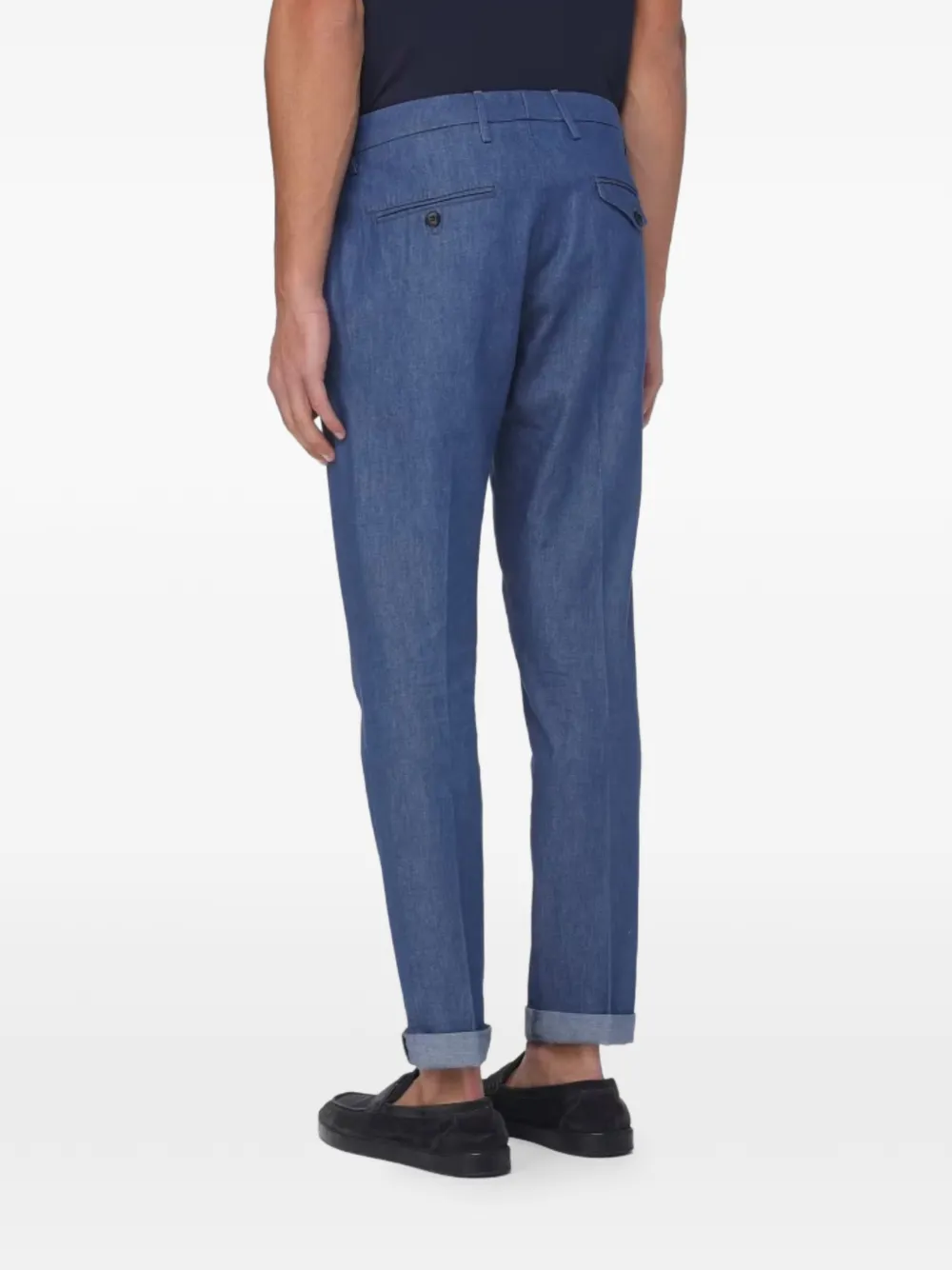 DONDUP Katoenen broek met opgerolde pijpen Blauw