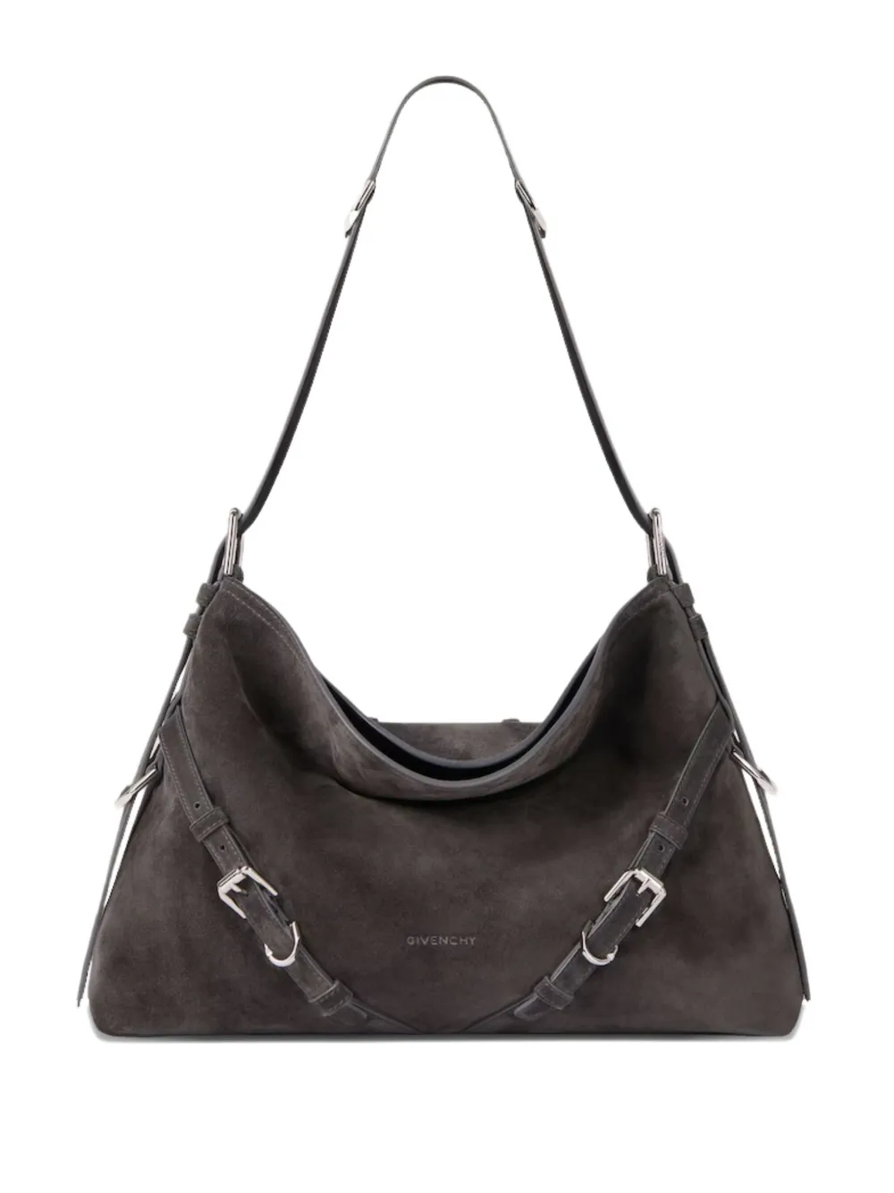 Givenchy medium Voyou buckle leather shoulder bag - Grigio